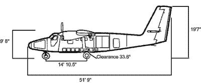Left Side View drawing of DeHavilland Twin Otter