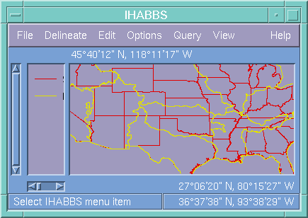 Figure 1 - a somewhat shrunken version of the IHABBS initial main window, with the RFC centered in the display area