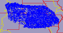 Figure 6 - an RF1 river data set edited from a national coverage