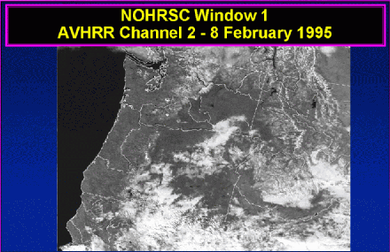 NOHRSC Window 1: AVHRR Channel 2 - 8 February 1995